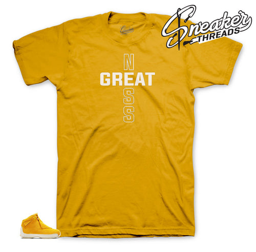 Jordan 18 Suede Yellow Greatness Cross Shirt