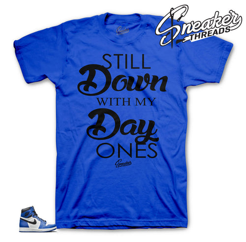 Game royal Jordan 1 sneaker tees | Game royal sneaker shirts match.