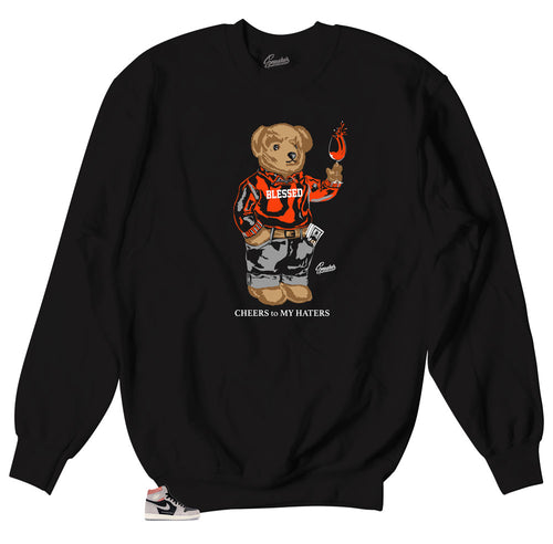 Hyper Crimson Jordan 1s sneaker matches crewneck sweaters made to match Hyper crimson sneakers