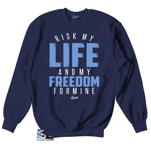 UNC Patent leather sneaker Jordan 1s match sweater made to match sneaker Jordan 1s unc 