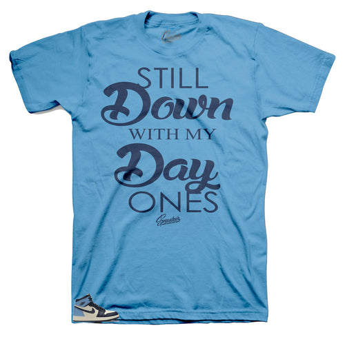 JORDAN 1 UNC OBSIDIAN  sneakers have matching tees made to match perfectly with the Jordan 1 UNC Obsidian collection