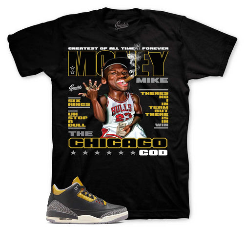 Retro 3 Cement Gold Money Mike Shirt