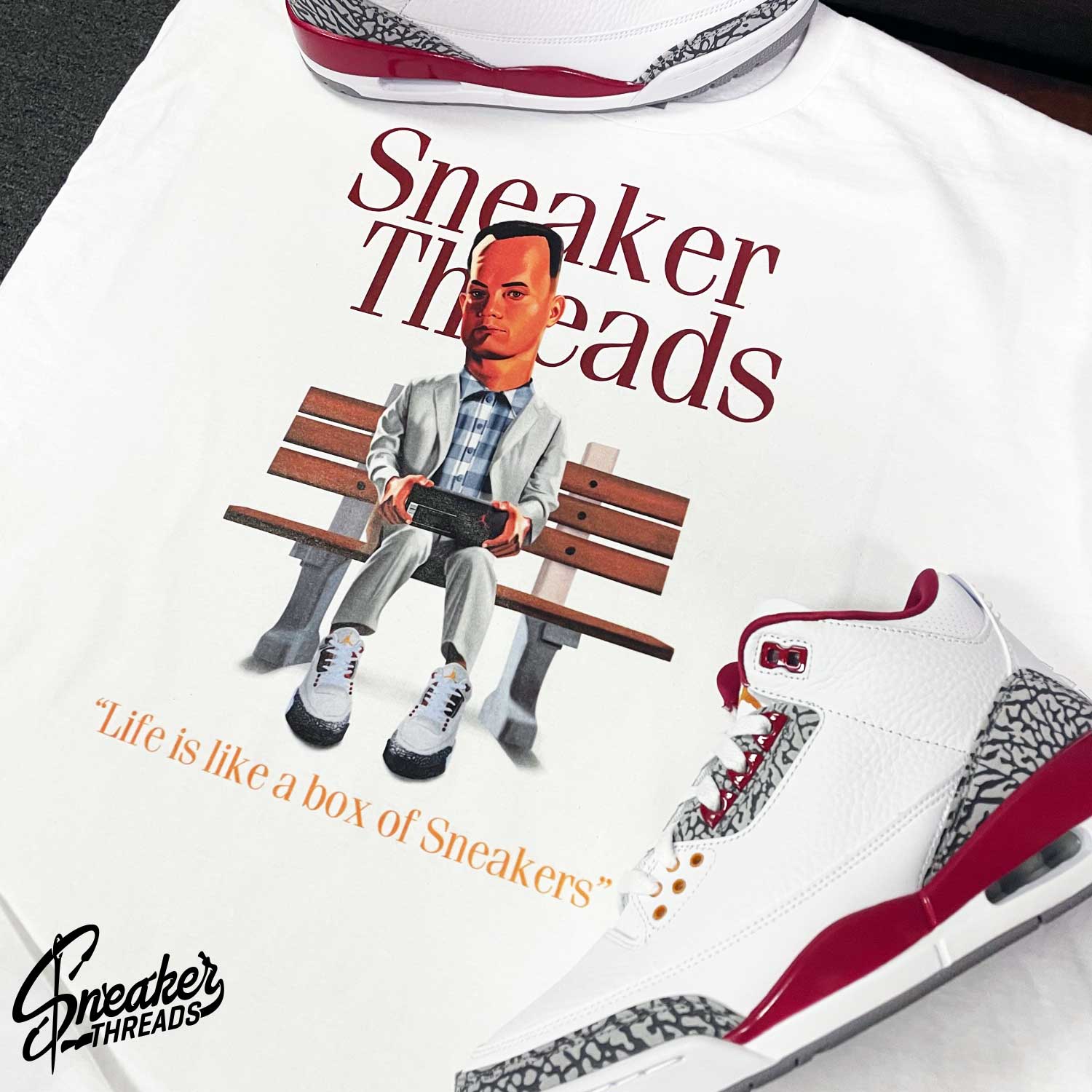 Sneaker Tees & Matching Shirts. Jordan 3 Cardinal Red Thug Bears Shirt