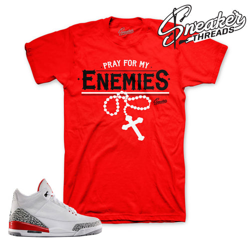 Jordan 3 katrina shirts match retro 3's fire red tees.