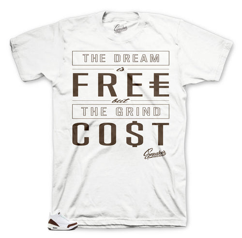 Jordan 3 Mocha sneaker matches white tee made for Jordan 3 Mocha.