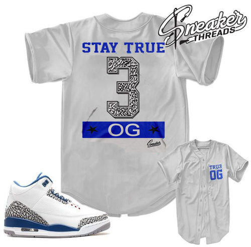 Jordan 3 true blue Og jerseys match retro 3 true blues.