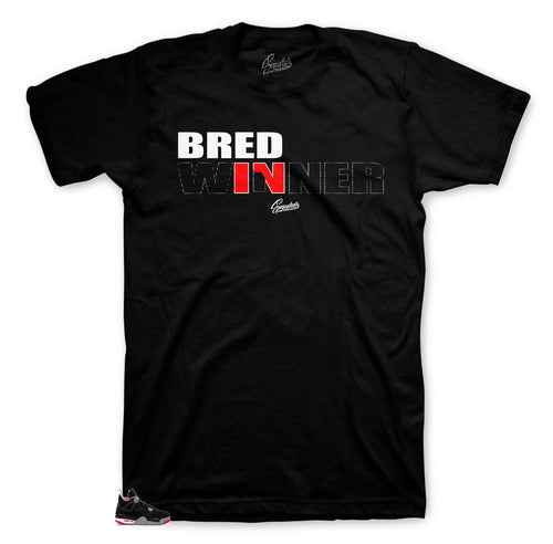 Jordan 4 bred sneaker tees match retro 4s matching tees shirts.