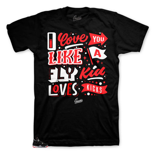 Jordan 4 matching sneaker tees for Bred retro 4 sneakers.