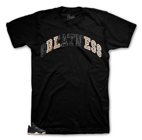 Jordan 4 Laser black gum shoes matching tee designed specifically for Jordan 4 Black Gum Sneakers