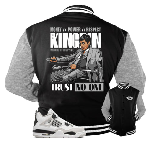 Jordan 4 military black varsity jacket