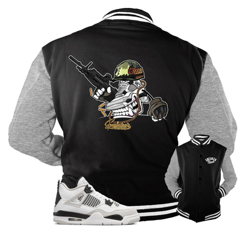 Jordan 4 military black varsity jacket