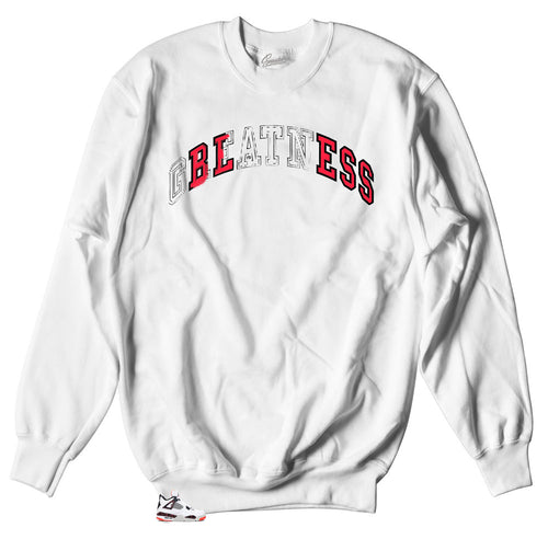 Retro Jordan 4 Crimson sneaker designed to match crewneck sweaters created to match Jordan 4 retro sneakers