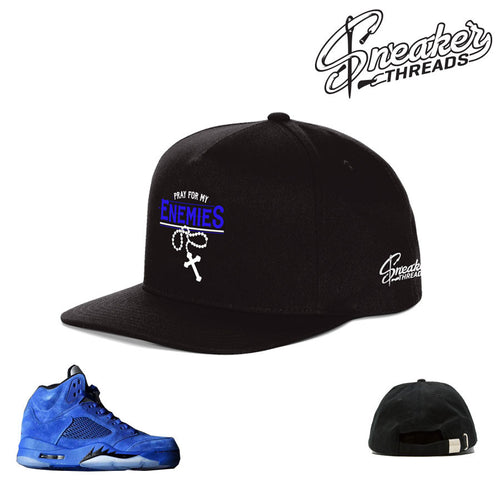 Jordan 5 blue suede hat match retro 5's sneaker hats.