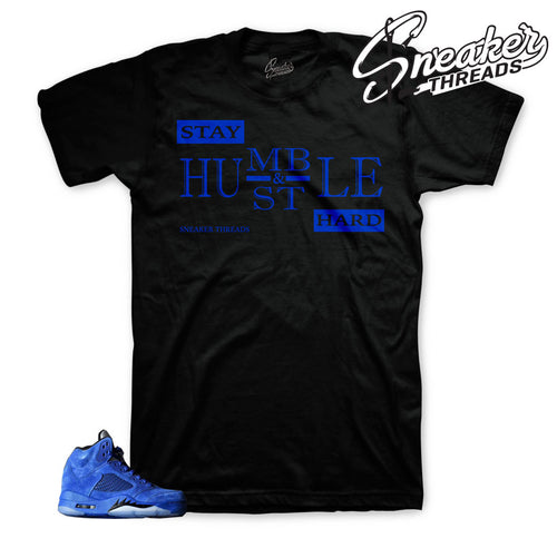 Tees match Jordan 5 | Retro 5 blue suede clothing match shoes.