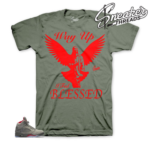 Jordan 5 camo dark stucco tees match retro 5 | Official clothing