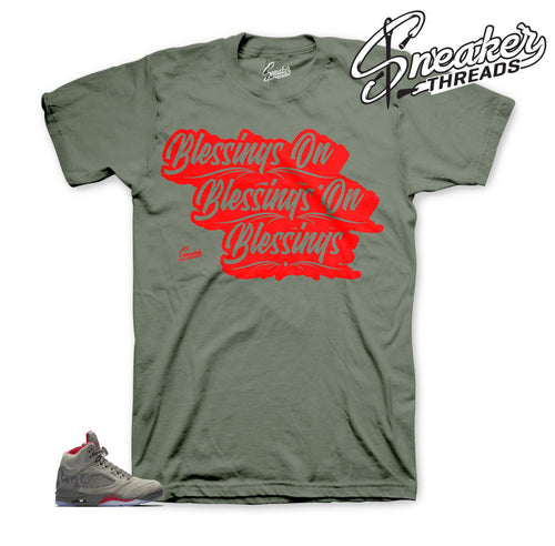 Jordan 5 camo shirts match retro 5 dark stucco tees.
