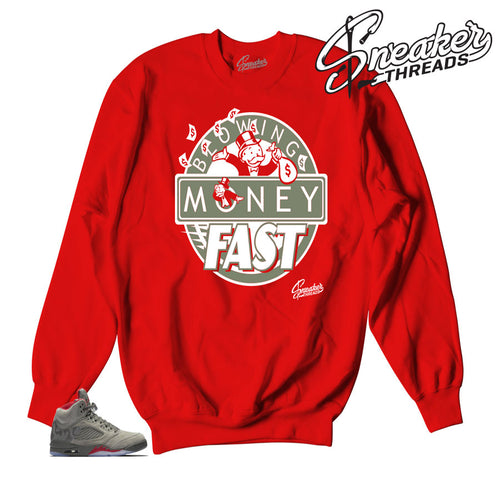 Jordan 5 Camo sweaters match retro 5 take flight crews.