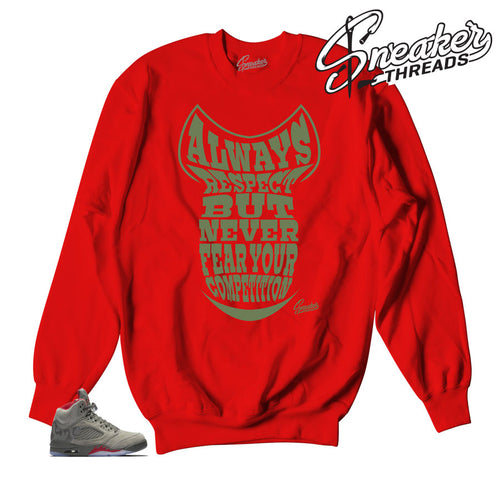Jordan 5 Camo sweaters match | Sneaker match crewnecks.
