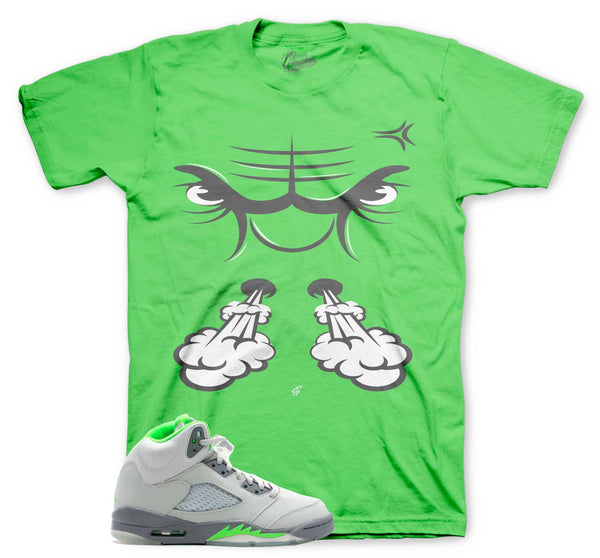 Jordan Retro 5 green bean Sneaker Tees & outfits Raging Face Shirt