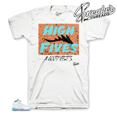 High Fives Tee to match Light Aqua 5's