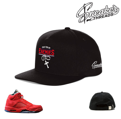 Jordan 5 red suede hat match retro 5's sneaker hats.