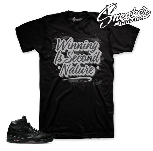 Shirt match Jordan 5 triple black retro 5 pinnacle tee.