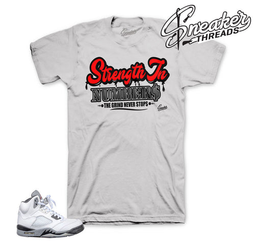 Cement jordan 5 shirts and clothing to match retro 5's.