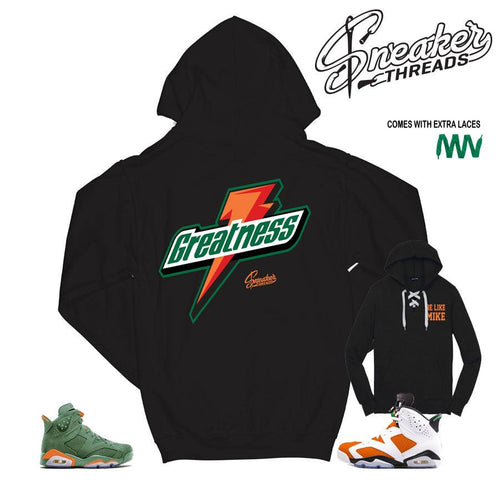 Gatorade Jordan 6 hooded sweatshirts match retro 6 shoes.