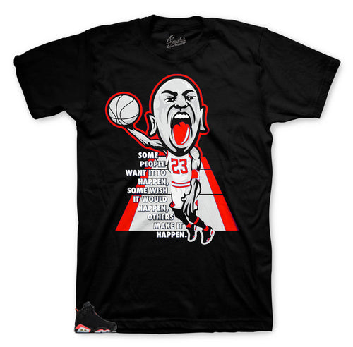 Infrared Jordan 6 sneaker matching teeshirt designed to match Jordan infrared sneakers