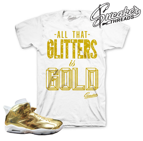 Jordan 6 pinnacle gold tees match retro 6 sneaker shirt.