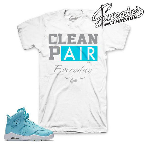Jordan 6 still blue sneaker tees match shoes.
