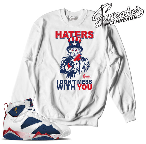Jordan 7 tinker alternate sweaters match retro 7 olympic crewneck.