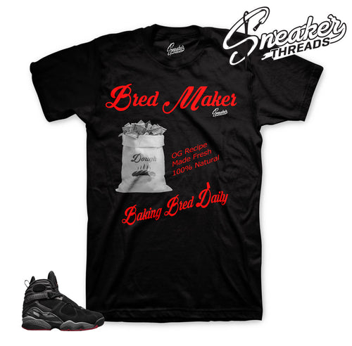 Jordan 8 bred tees match | Retro 8 sneaker match shirt.