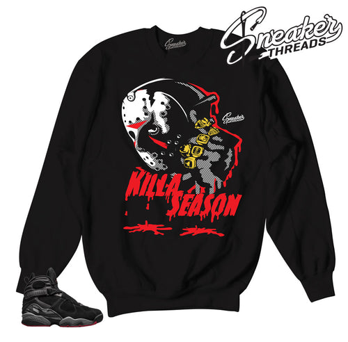 Jordan 8 cement sweatshirts match retro 8 bred crewnecks.