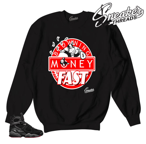 Sweaters match jordan 8 bred retro 8 sneaker sweatshirts.