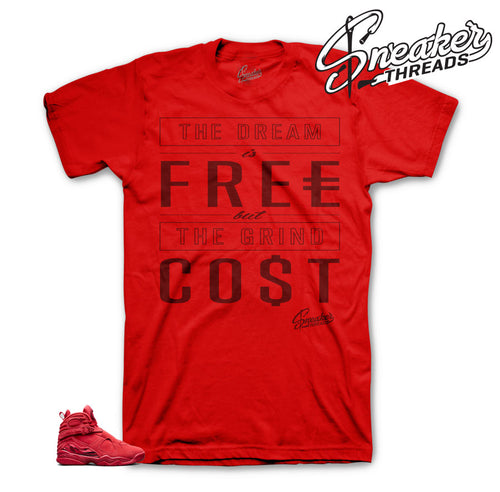 Jordan 8 valentine day tee shirts match retro 8 red suede shoes.