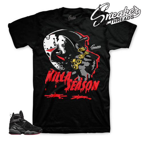Bred jordan 8 shirts and tees match | Cement retro 8 clothing.