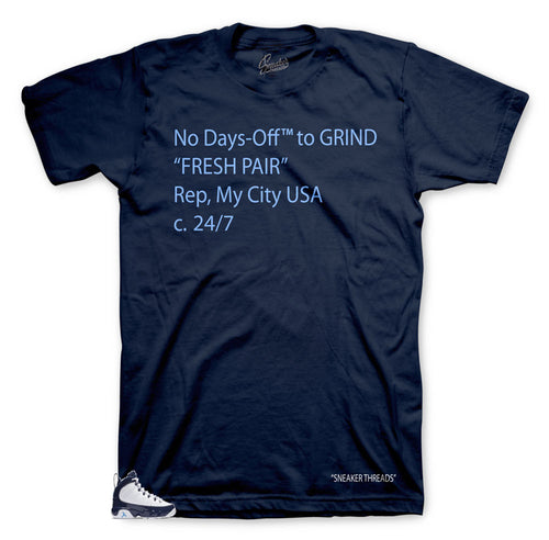 UNC All Star Jordan sneakers 9s matching t shirt created to match Jordan UNC 9s