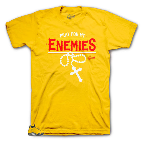 Jordan 14 ferrari sneaker collection has match tees made to match the yellow Ferrari sneakers