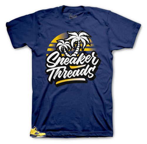 Michigan Jordan 5 sneaker collection has matching shirts designed to match the Jordan 5 Michigan shoes