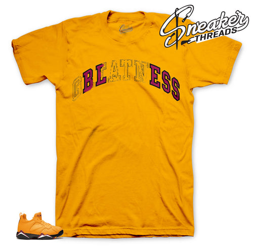 Jordan 7 taxi Stitched Bless shirt