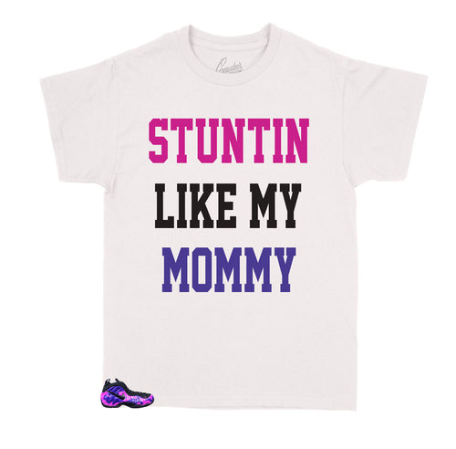 Kids tees made for the foamposite camo purple sneaker collection