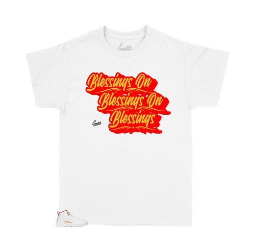 kids shirts made to match Jordan 12 kids fiba sneaker collection 