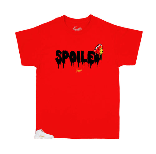 Jordan 12 Fiba sneakers have matching kids tees designed to match the Jordan kids fiba 12 sneakers