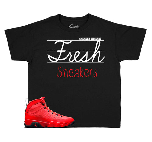 jordan 9 chile red sneaker tees