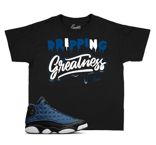Kids jordan 13 brave blue navy sneaker tees