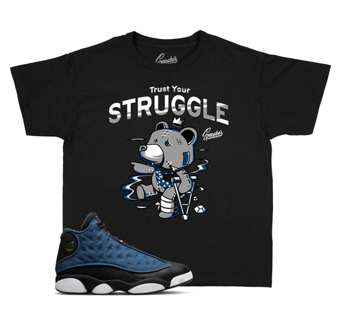 Kids jordan 13 brave blue navy sneaker tees