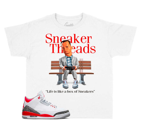Kids - Fire Red 3 Box Of Sneakers Shirt