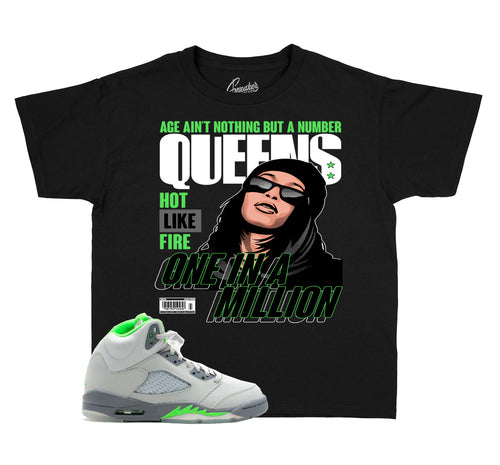Kids jordan 5 green bean sneaker tees