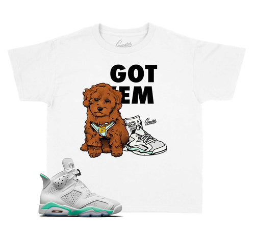 Kids Jordan 6 mint foam sneaker tees